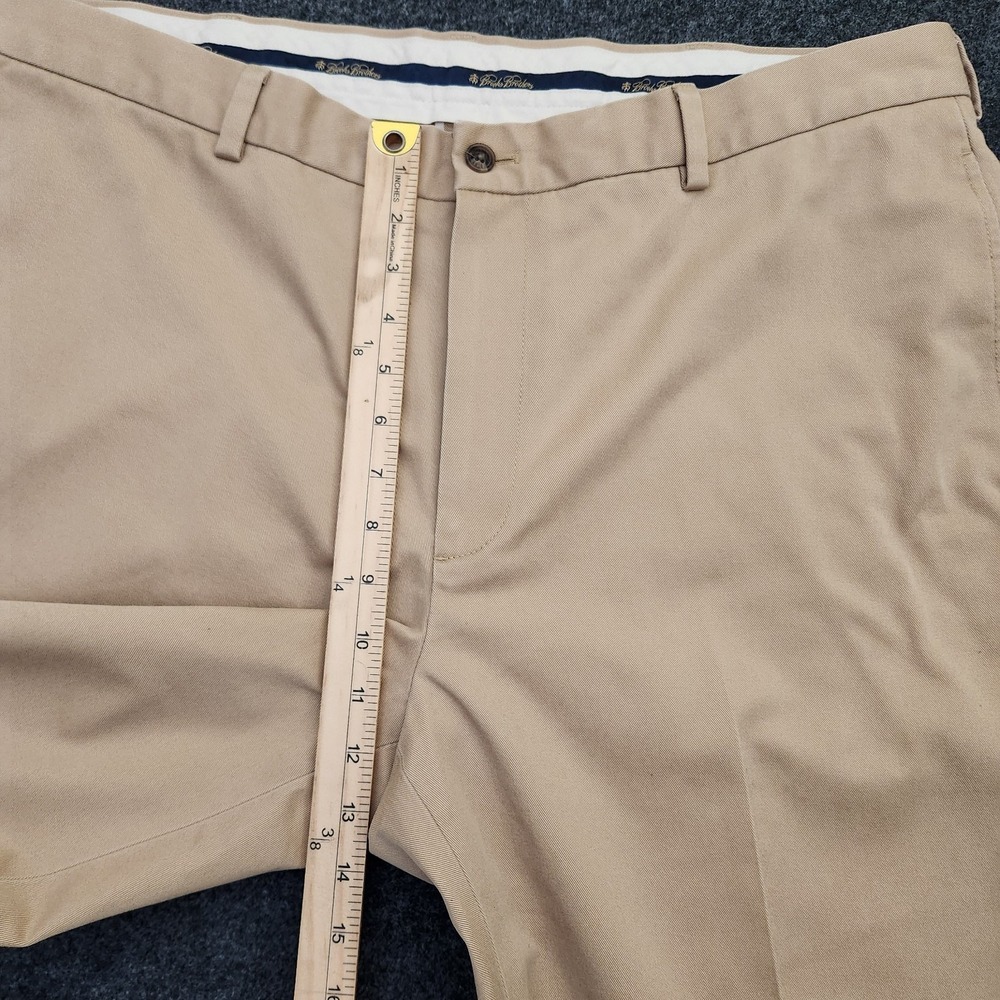 Brooks Brothers Mens 40x32 Khaki Advantage Chino Clark Casual Pants Office - Picture 5 of 10